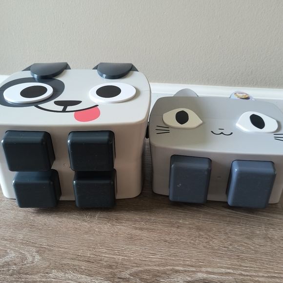 Pet Simulator Storage Container With Carry Handle Dalmation Grey Cat Lot Of 2 - Picture 5 of 8